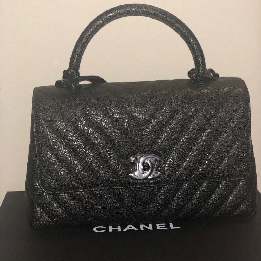 SOLD! Chanel Coco Handle So Black Medium LIKE NEW!